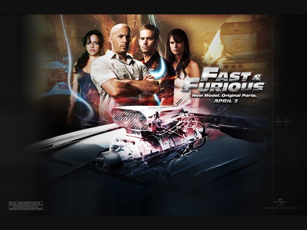 "Fast & Furious" desktop wallpaper (1024 x 768 pixels)