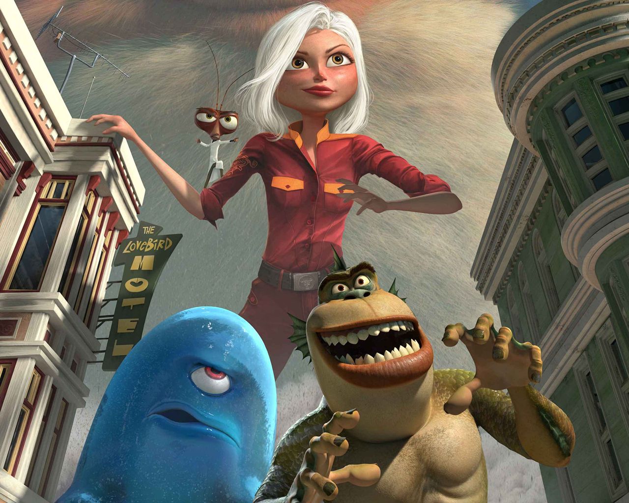 "Monsters vs. Aliens" desktop wallpaper (1280 x 1024 pixels)