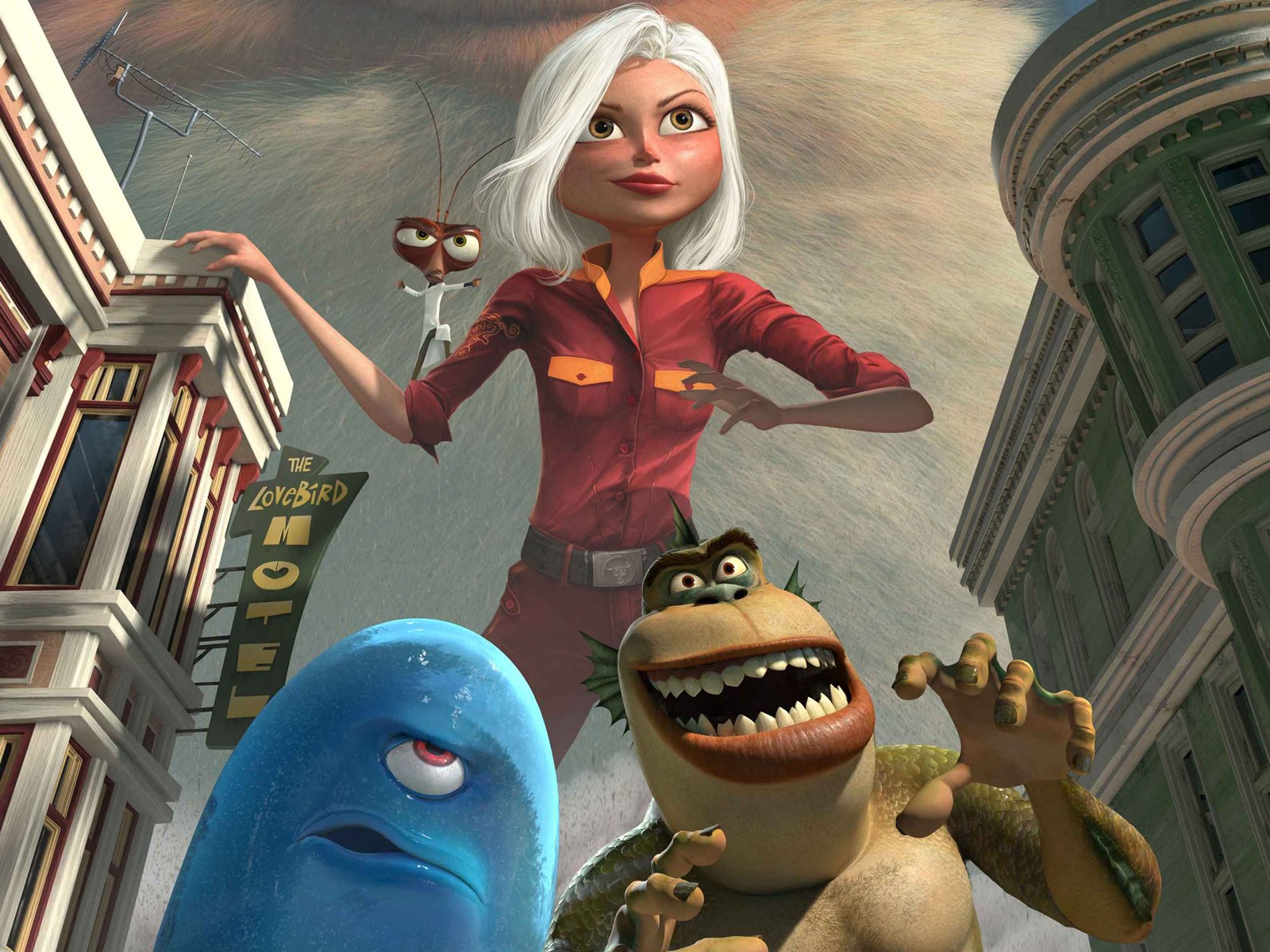 "Monsters vs. Aliens" desktop wallpaper (1600 x 1200 pixels)